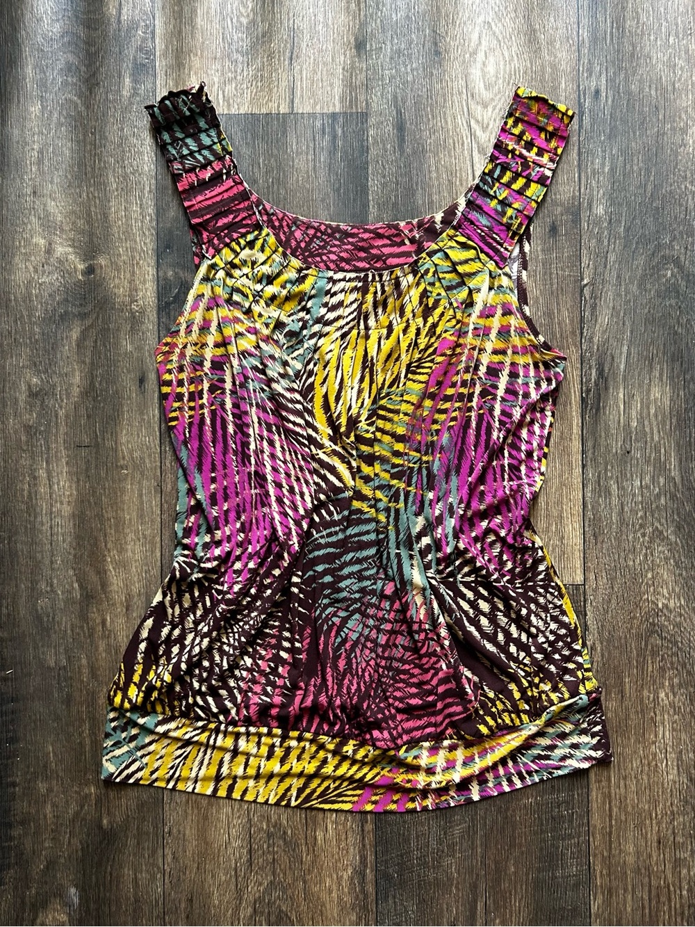 Y2K Pleated Neck Tank Top